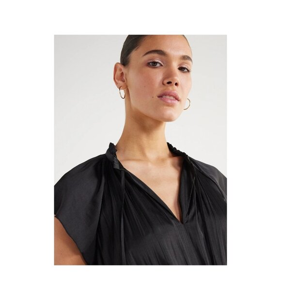 NWT Women’s Satin Mini Ruffle Dress w/ Cap Sleeves – Size XS 0-2 (Scoop) - Picture 4 of 6